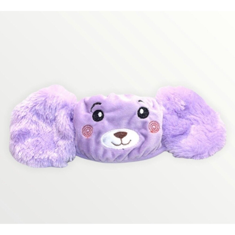 NEW Kids Purple Cute Plush Teddy Bear Stuff Animal Earmuff Face Mask